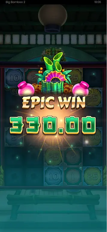 Big Bamboo 2 large win from Collector triggering at Diamond frame tier