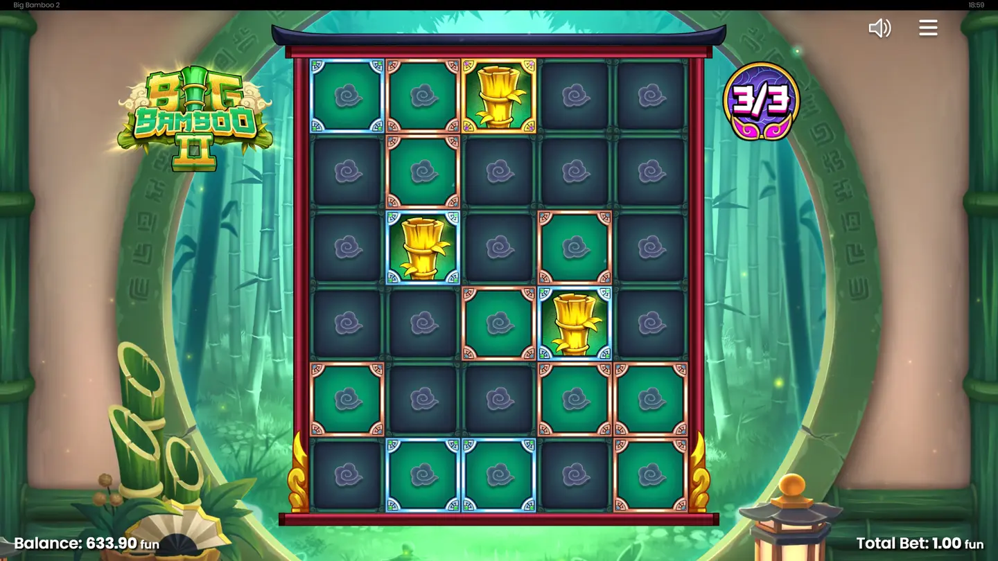 Lucky Bamboo Feature showing Bronze, Silver, Gold and Diamond frame tiers on grid positions