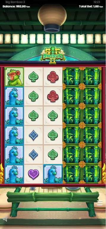 Mystery Bamboo symbols revealing during a spin in Big Bamboo 2