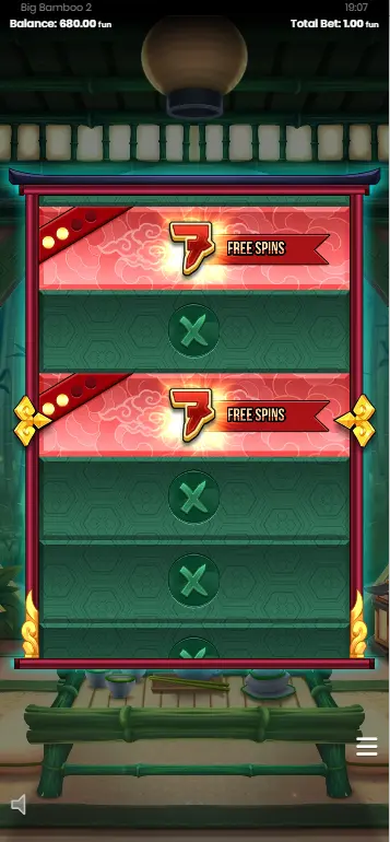 Gamble Feature wheel after Free Spins trigger in Big Bamboo 2